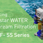 Introducing the Chemstar WATER CWSSF-SS Series, an industrial water filtration system showcased against a backdrop of turbulent waves. This Sidestream Filtration Line represents cutting-edge technology designed for optimal efficiency and performance.