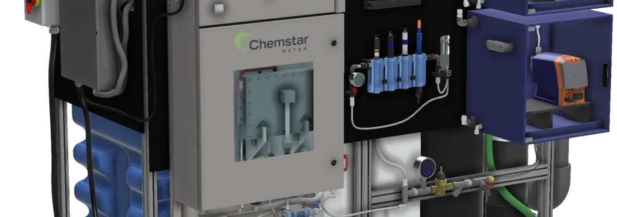 Chemstar WATER OX Skid onsite chlorine generation system for data center cooling towers